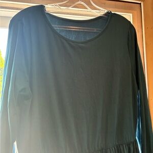 Elegant Long Sleeve Green Dress